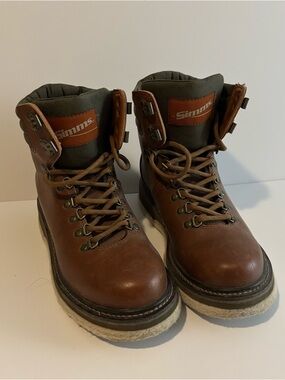 Simms Brown Leather Lace-Up Outdoor Boots